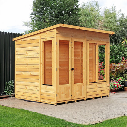 Shire Alora 7' 1" x 8' 1" Pent Summerhouse - Premium Dip Treated Overlap