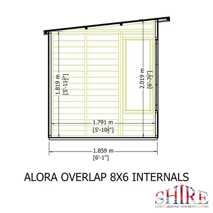 Shire Alora 7' 1" x 8' 1" Pent Summerhouse - Premium Dip Treated Overlap
