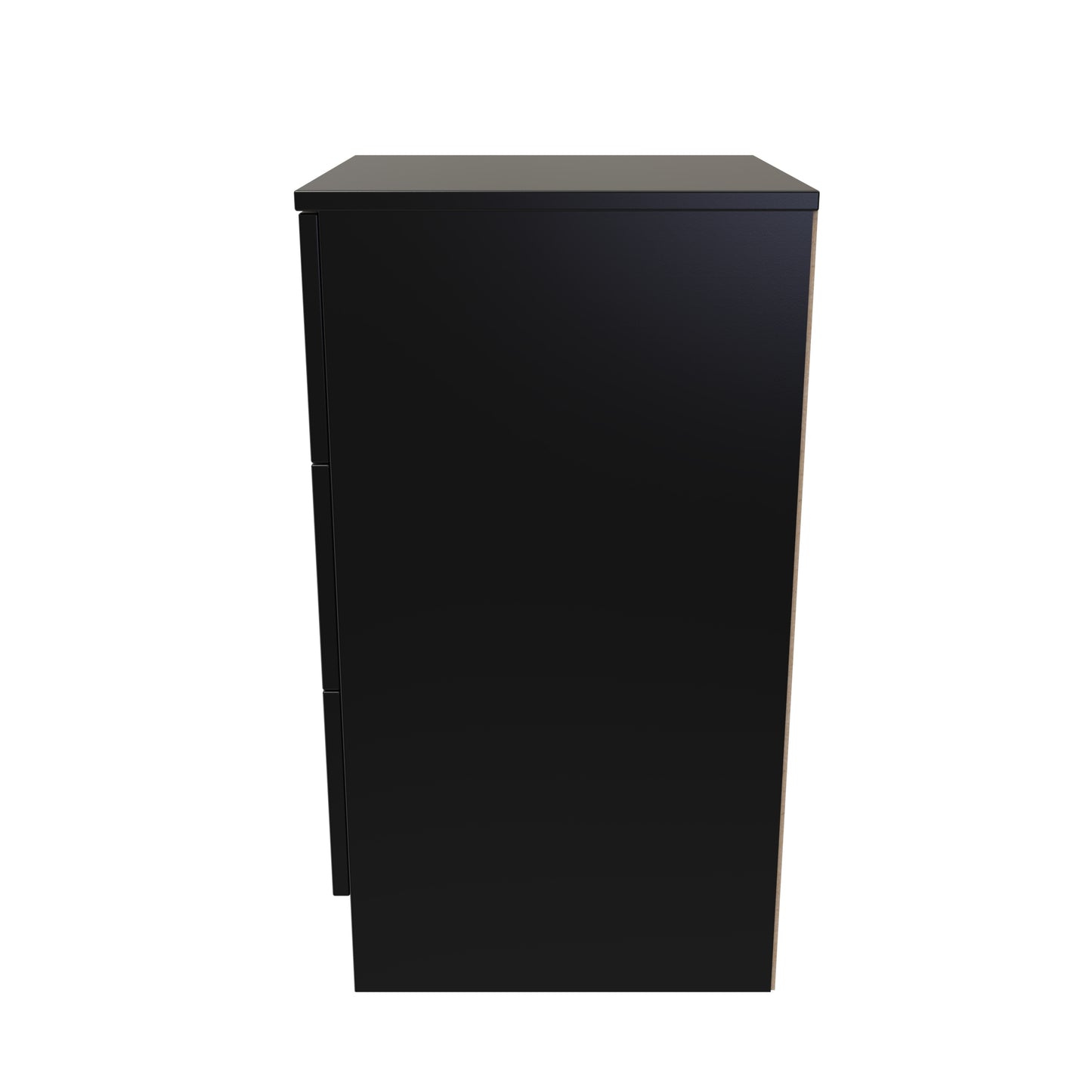 Avon Bedside Table Black 3 Drawers 70cm