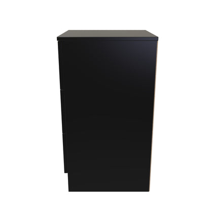 Avon Bedside Table Black 3 Drawers 70cm