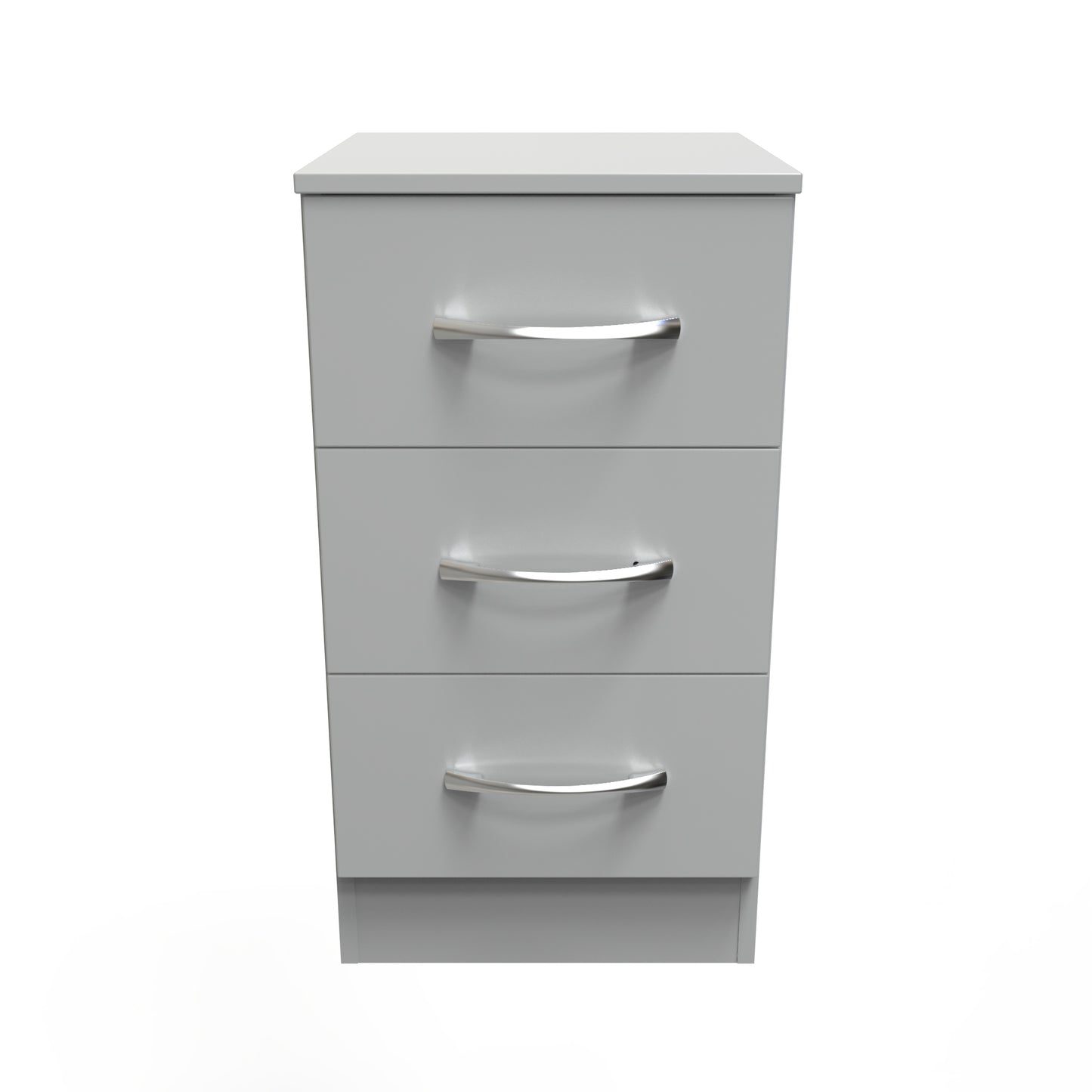 Avon Bedside Table Grey 3 Drawers 70cm