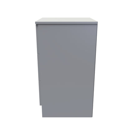 Avon Bedside Table Grey 3 Drawers 70cm