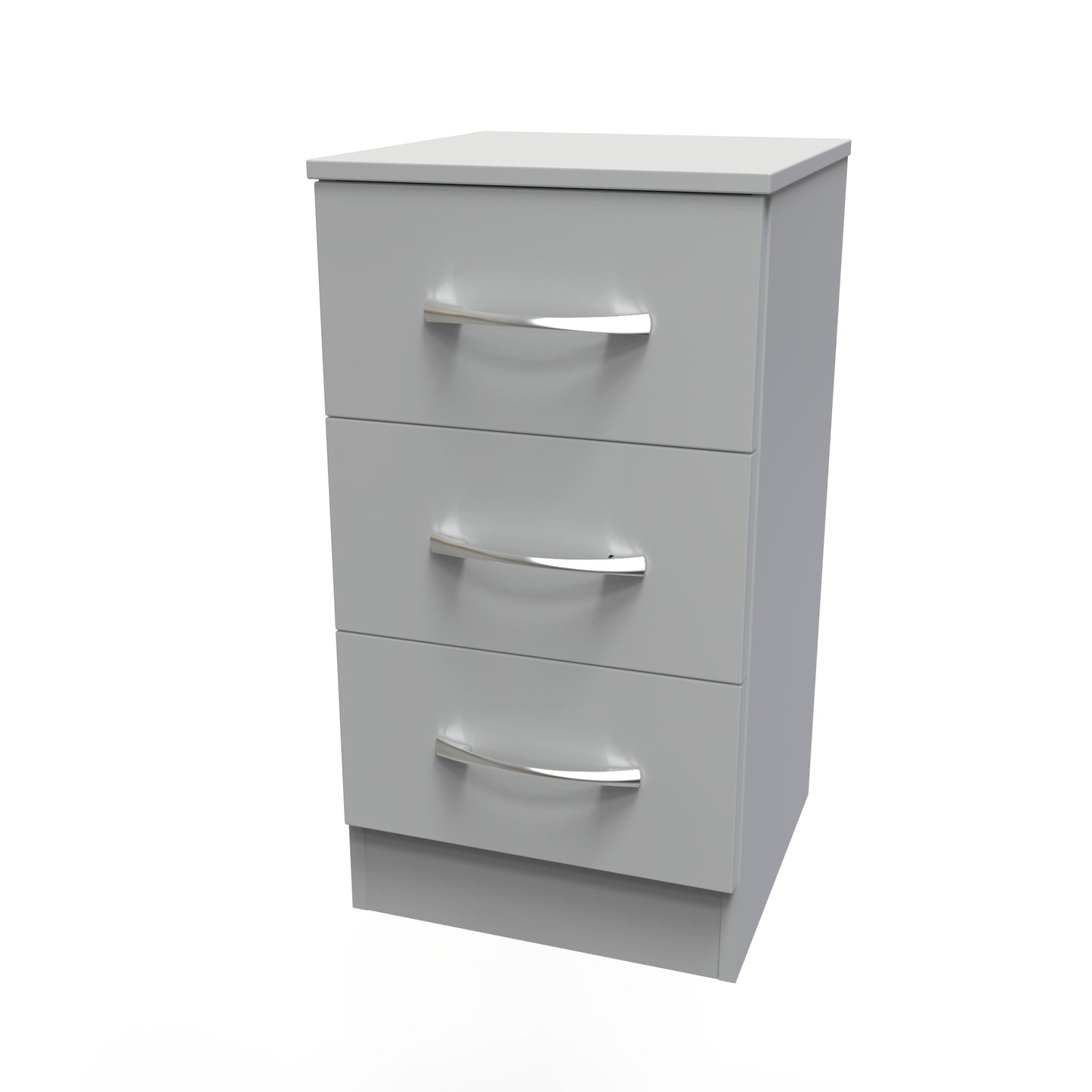 Avon Bedside Table Grey 3 Drawers 70cm