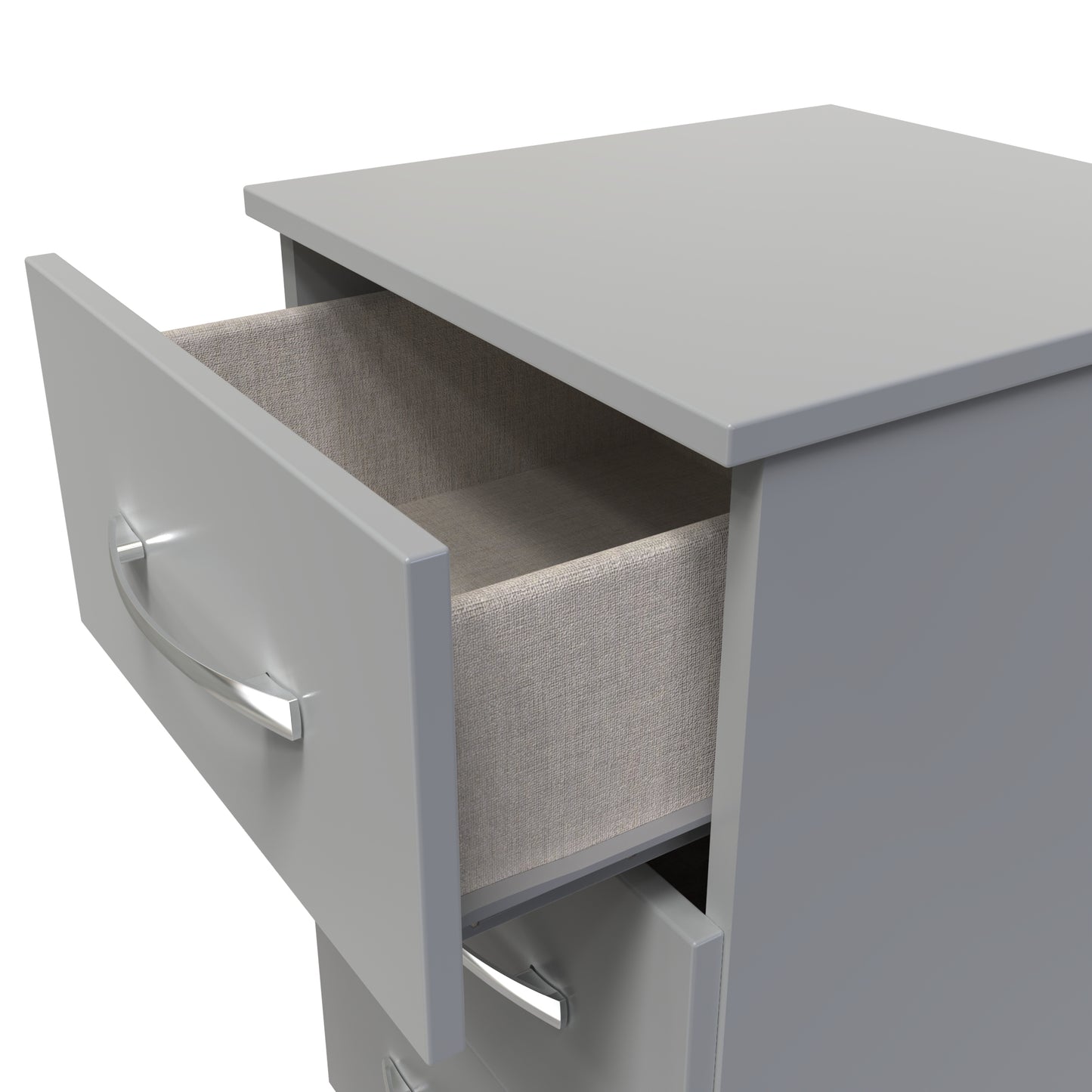 Avon Bedside Table Grey 3 Drawers 70cm
