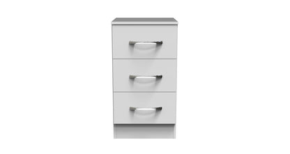 Avon Bedside Table White 3 Drawers 70cm