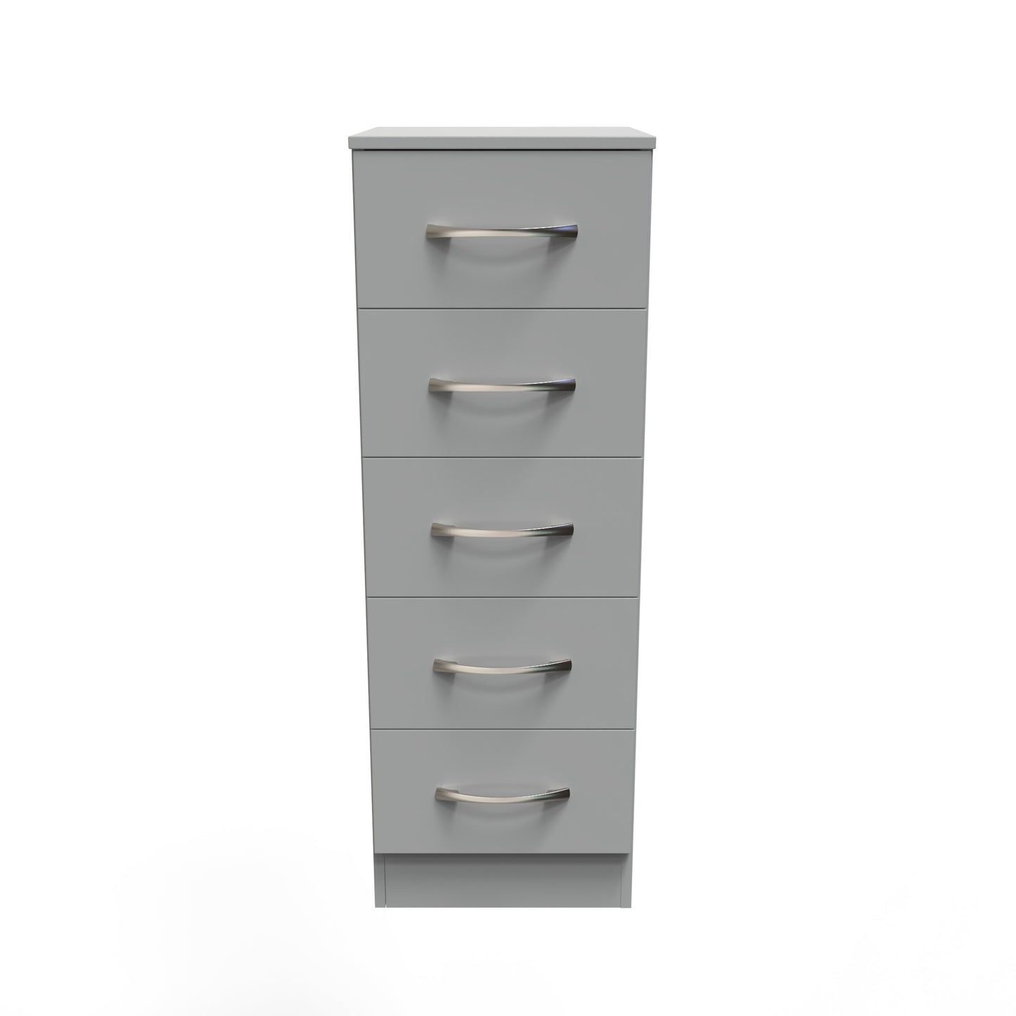 Avon Tall Slim Chest of Drawers Grey 5 Drawers 108cm