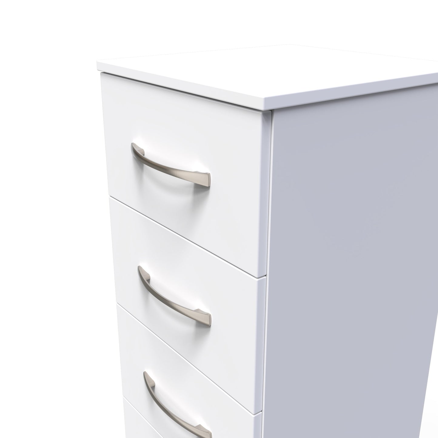 Avon Tall Slim Chest of Drawers White 5 Drawers 108cm