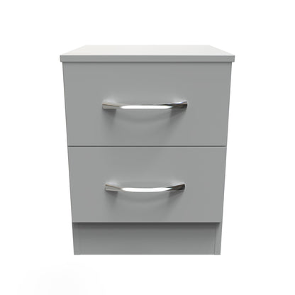 Avon Bedside Table Grey 2 Drawers 51cm