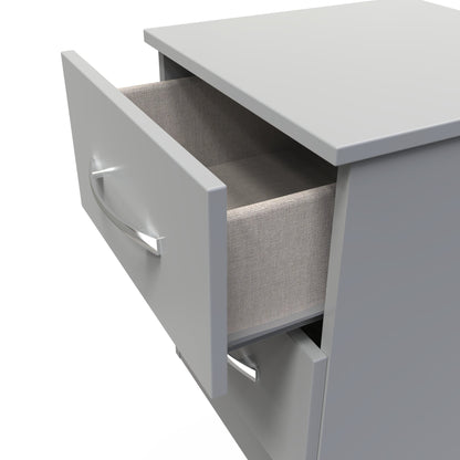 Avon Bedside Table Grey 2 Drawers 51cm