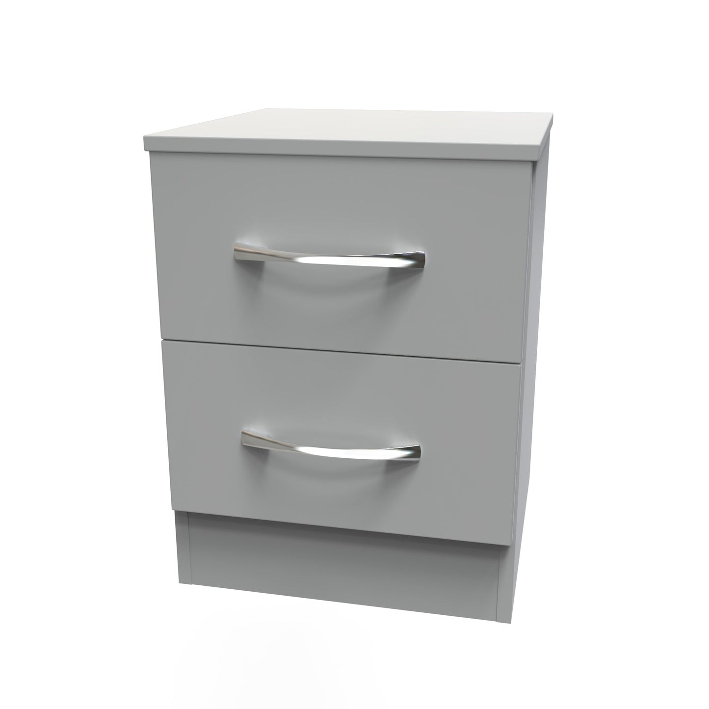 Avon Bedside Table Grey 2 Drawers 51cm