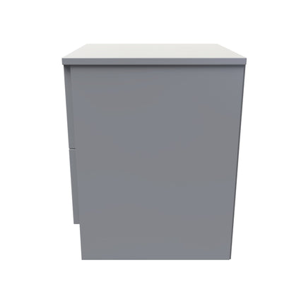 Avon Bedside Table Grey 2 Drawers 51cm