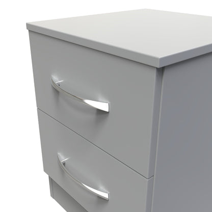 Avon Bedside Table Grey 2 Drawers 51cm