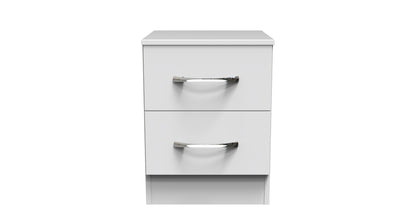 Avon Bedside Table White 2 Drawers 51cm