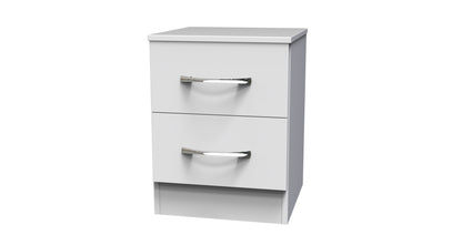 Avon Bedside Table White 2 Drawers 51cm