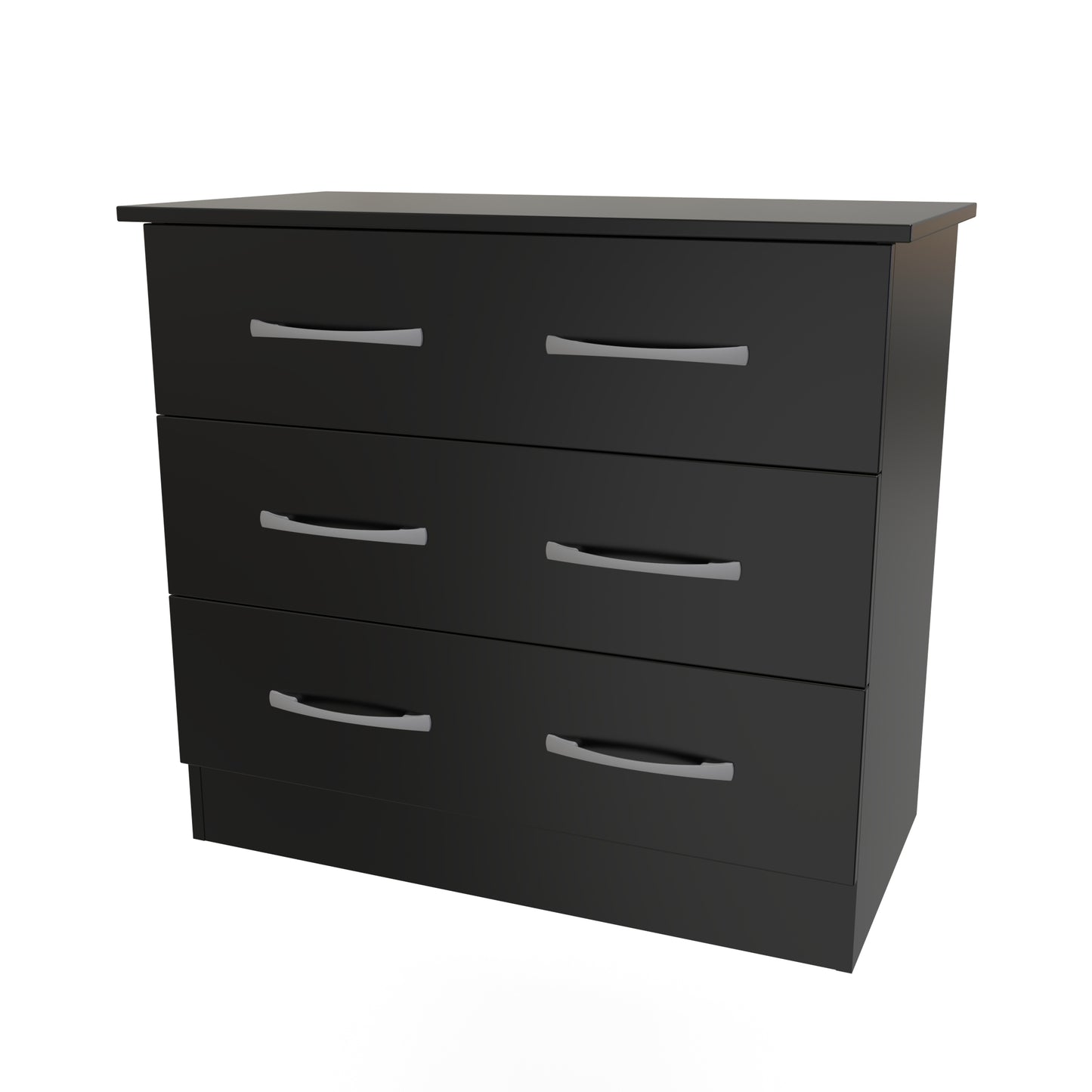 Avon Chest of Drawers Black 3 Drawers 74cm