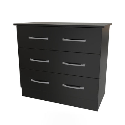 Avon Chest of Drawers Black 3 Drawers 74cm