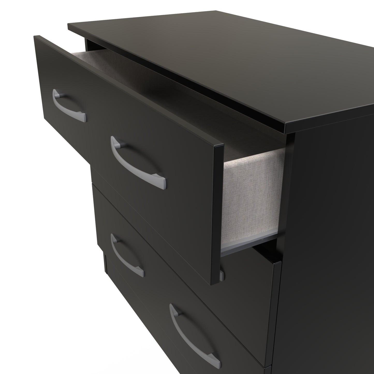 Avon Chest of Drawers Black 3 Drawers 74cm