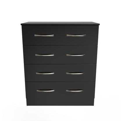 Avon Chest of Drawers Black 4 Drawers 89cm
