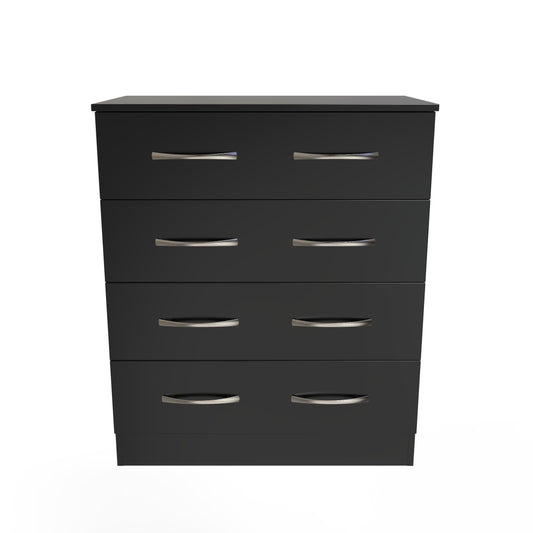 Avon Chest of Drawers Black 4 Drawers 89cm