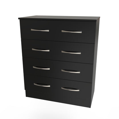 Avon Chest of Drawers Black 4 Drawers 89cm