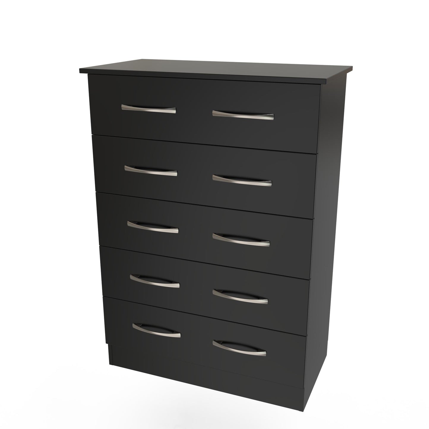 Avon Tall Chest of Drawers Black 5 Drawers 108cm