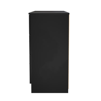 Avon Large Chest of Drawers Black 6 Drawers 110cm