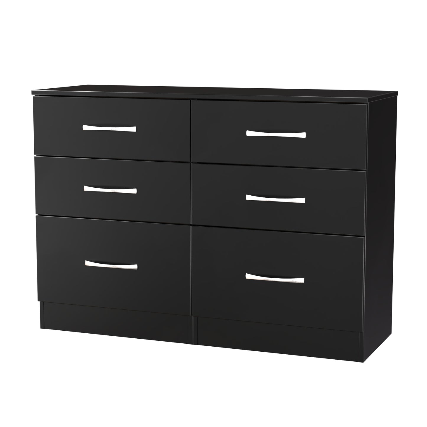 Avon Large Chest of Drawers Black 6 Drawers 110cm