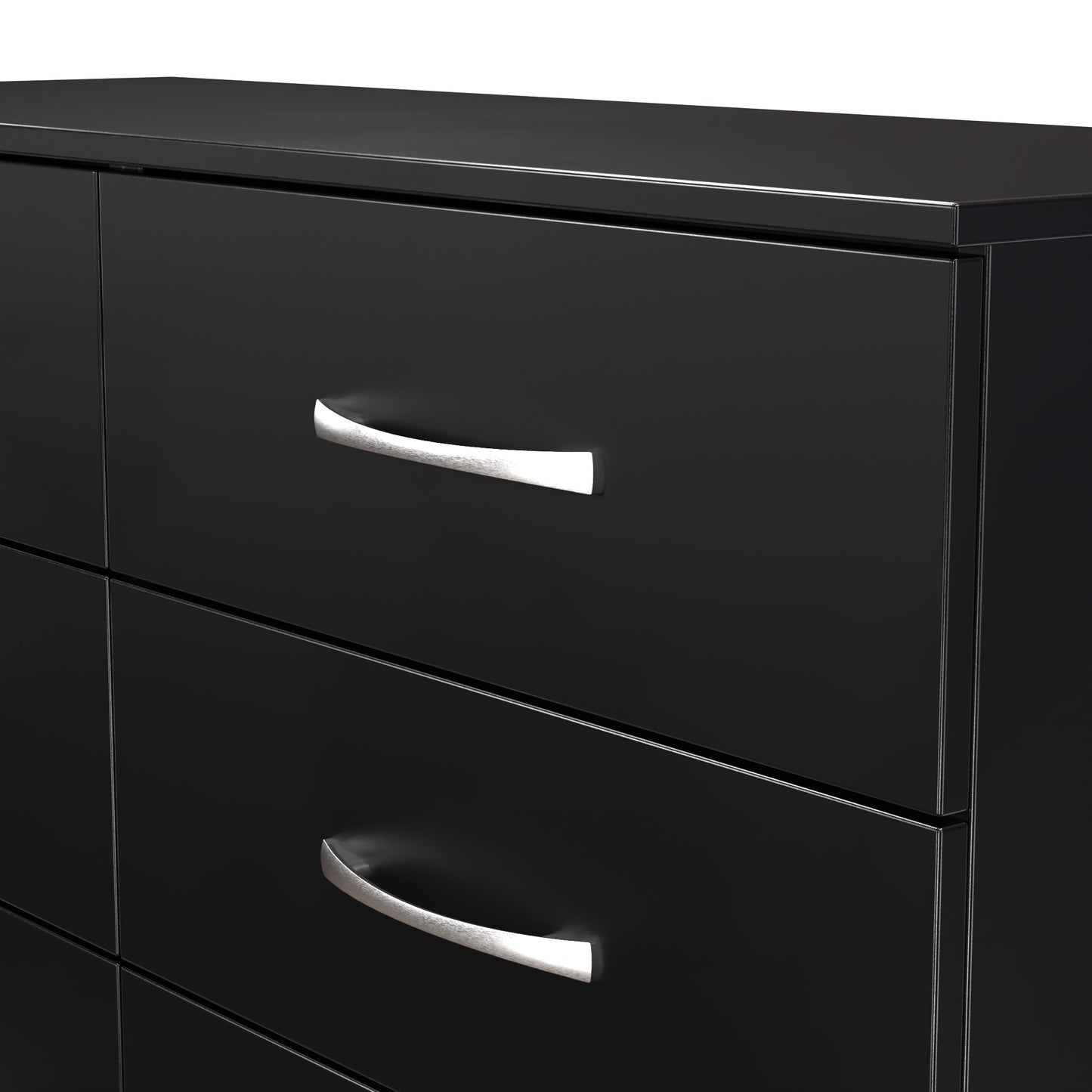 Avon Large Chest of Drawers Black 6 Drawers 110cm