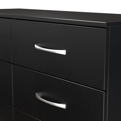 Avon Large Chest of Drawers Black 6 Drawers 110cm
