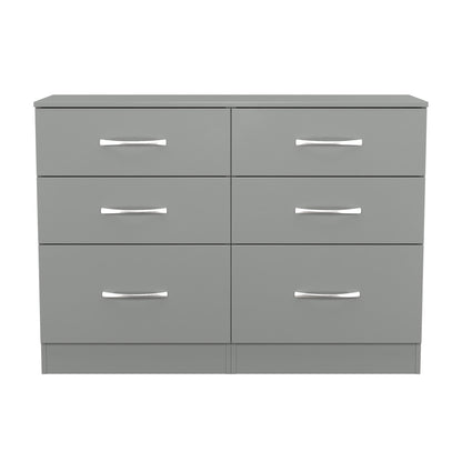 Avon Large Chest of Drawers Grey 6 Drawers 110cm