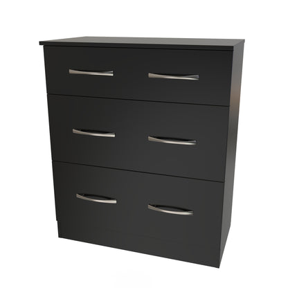 Avon Chest of Drawers Black 3 Drawers 39cm
