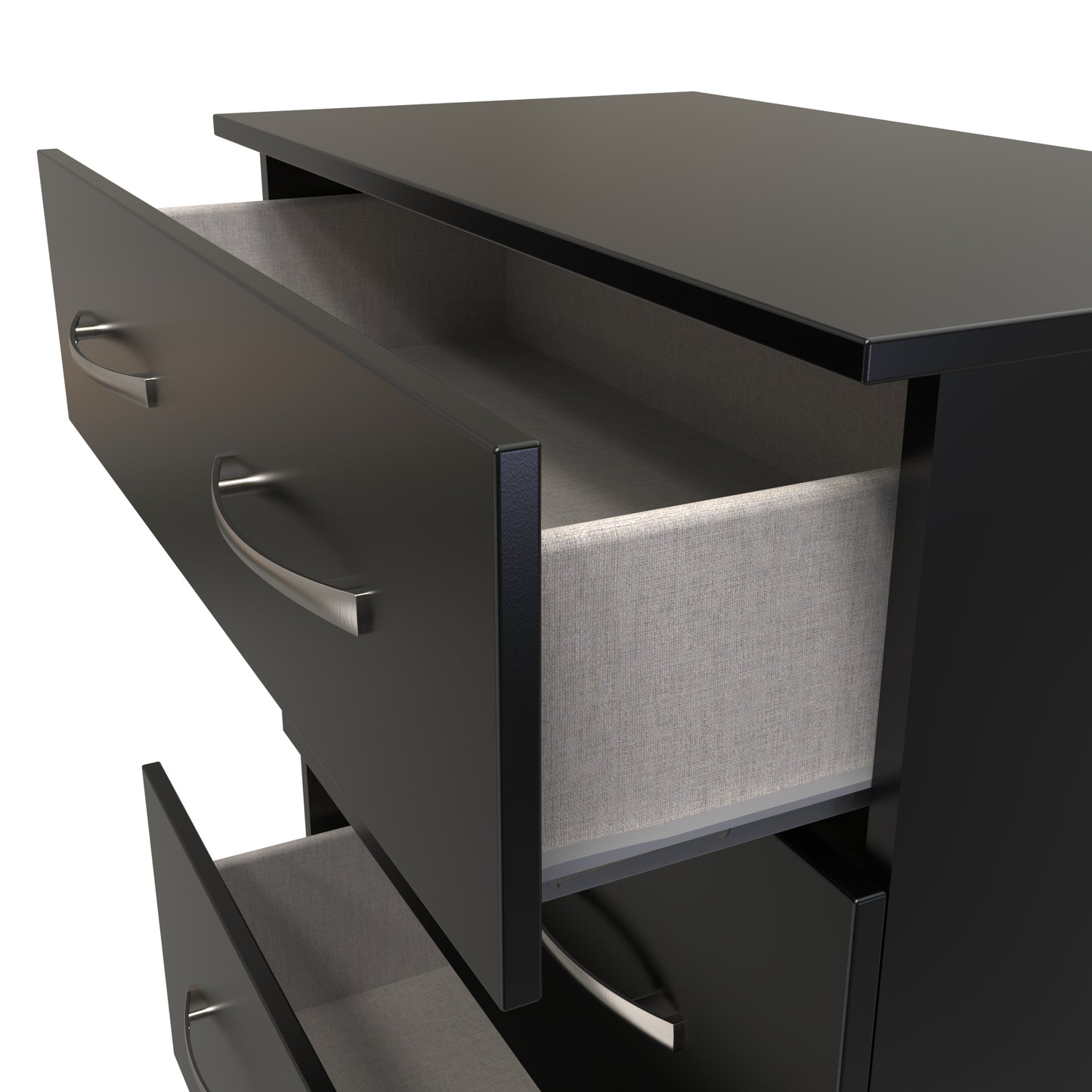 Avon Chest of Drawers Black 3 Drawers 39cm