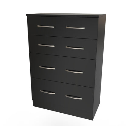 Avon Tall Chest of Drawers Black 4 Drawers 108cm