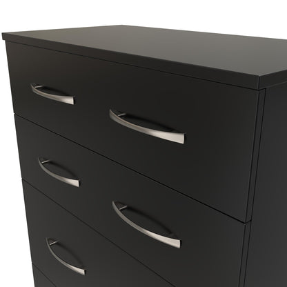 Avon Tall Chest of Drawers Black 4 Drawers 108cm