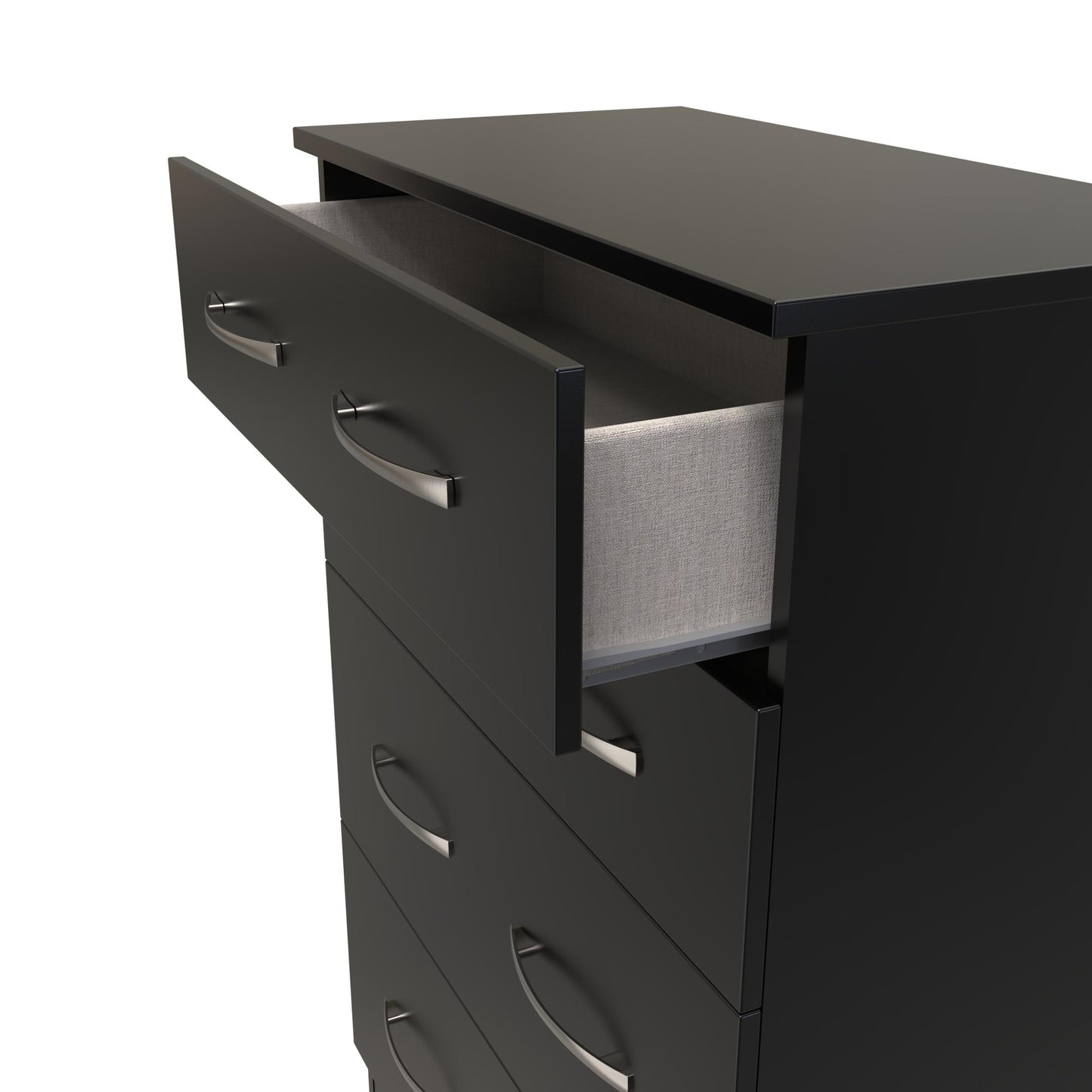 Avon Tall Chest of Drawers Black 4 Drawers 108cm