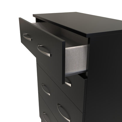 Avon Tall Chest of Drawers Black 4 Drawers 108cm