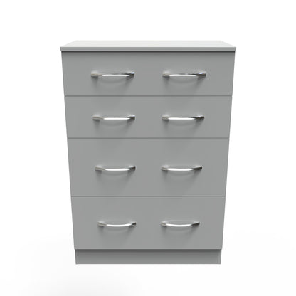 Avon Tall Chest of Drawers Grey 4 Drawers 108cm