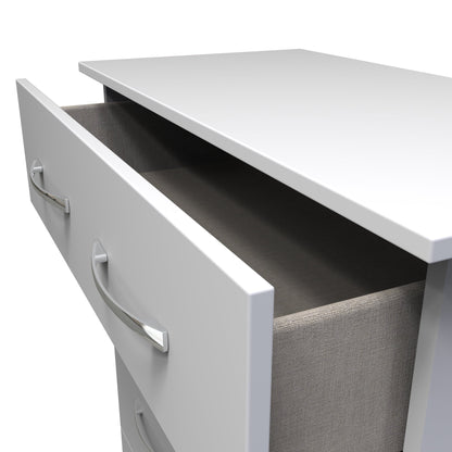 Avon Tall Chest of Drawers White 4 Drawers 108cm