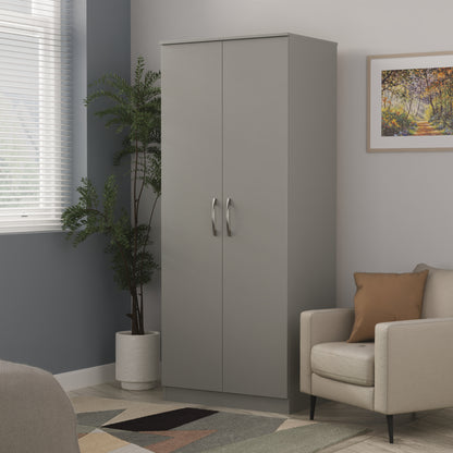 Avon Tall Wardrobe Grey 2 Doors 182cm