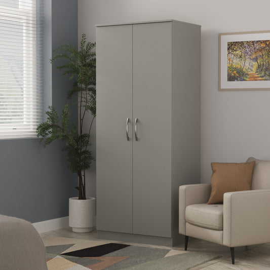 Avon Tall Wardrobe Grey 2 Doors 182cm