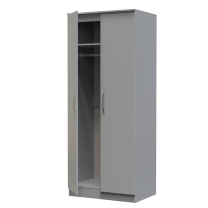 Avon Tall Wardrobe Grey 2 Doors 182cm