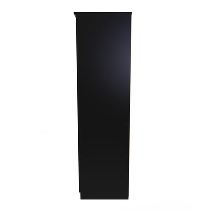 Avon Tall Wardrobe Black 2 Doors 2 Drawers 182cm