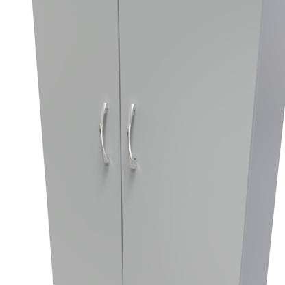Avon Tall Wardrobe Grey 2 Doors 2 Drawers 182cm