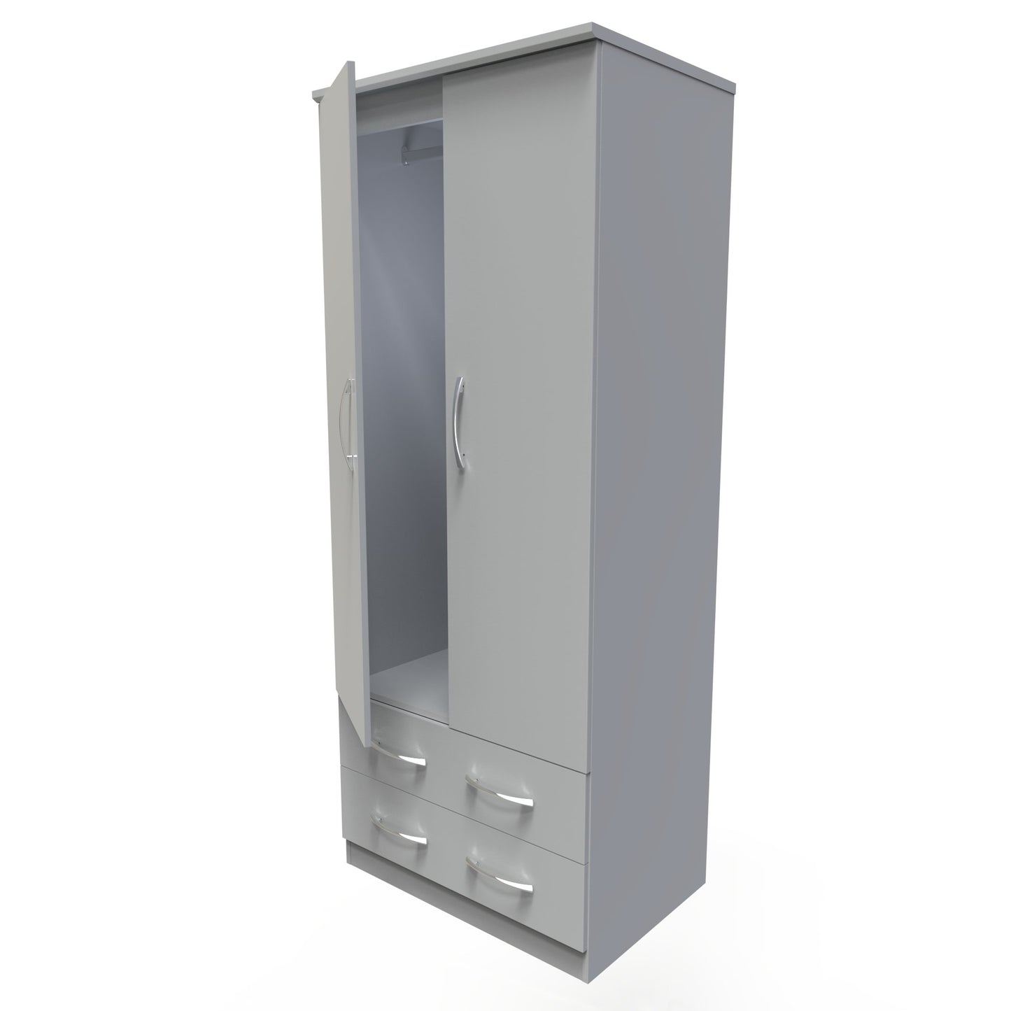 Avon Tall Wardrobe Grey 2 Doors 2 Drawers 182cm