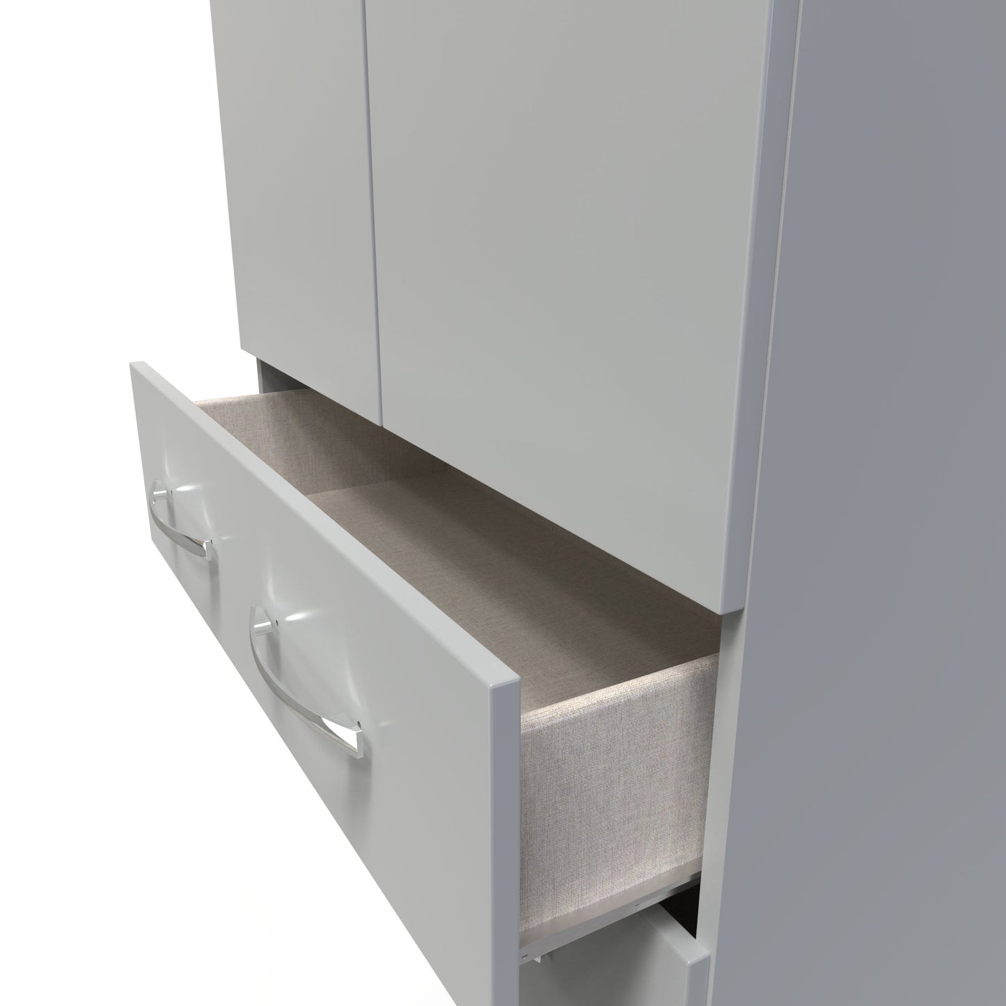 Avon Tall Wardrobe Grey 2 Doors 2 Drawers 182cm