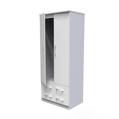 Avon Tall Wardrobe White 2 Doors 2 Drawers 182cm