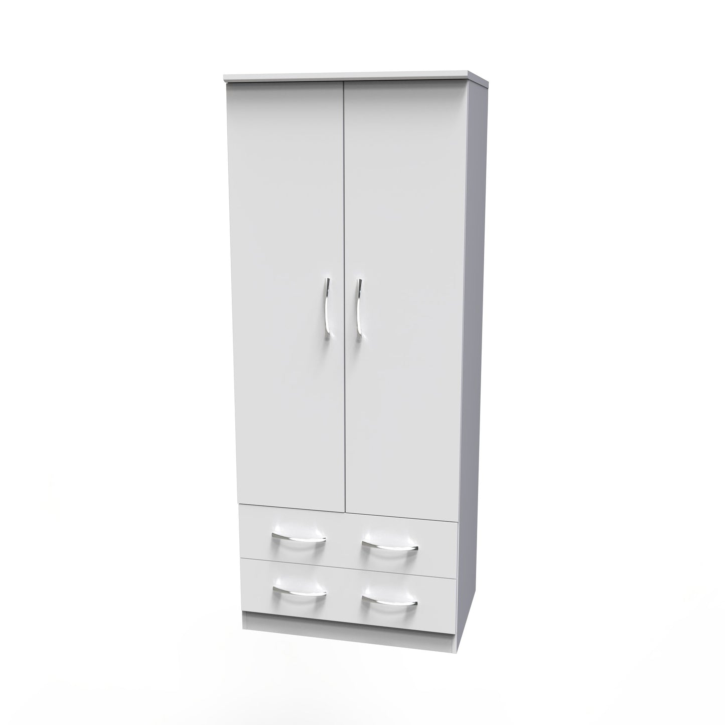 Avon Tall Wardrobe White 2 Doors 2 Drawers 182cm
