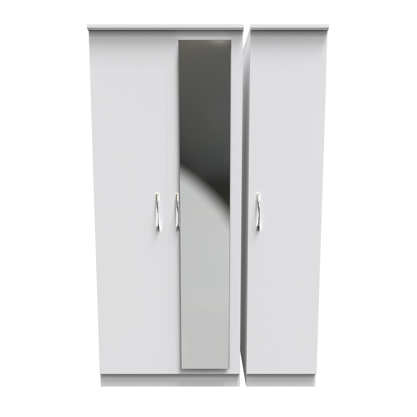 Avon Tall Mirror Wardrobe White 2 Doors 2 Shelves 182cm