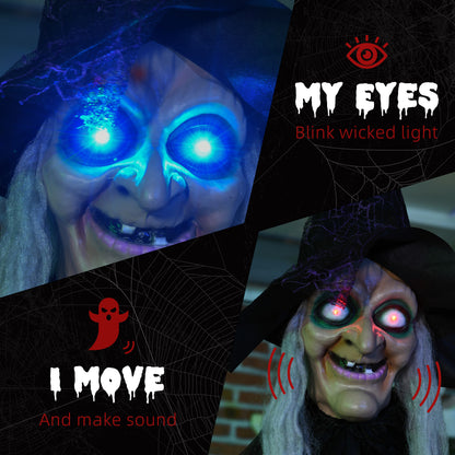 Animated Witch Halloween Decoration - 183cm