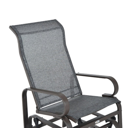 Outdoor Gliding Rocking Chair with Sturdy Metal Frame Garden Comfortable Swing Chair